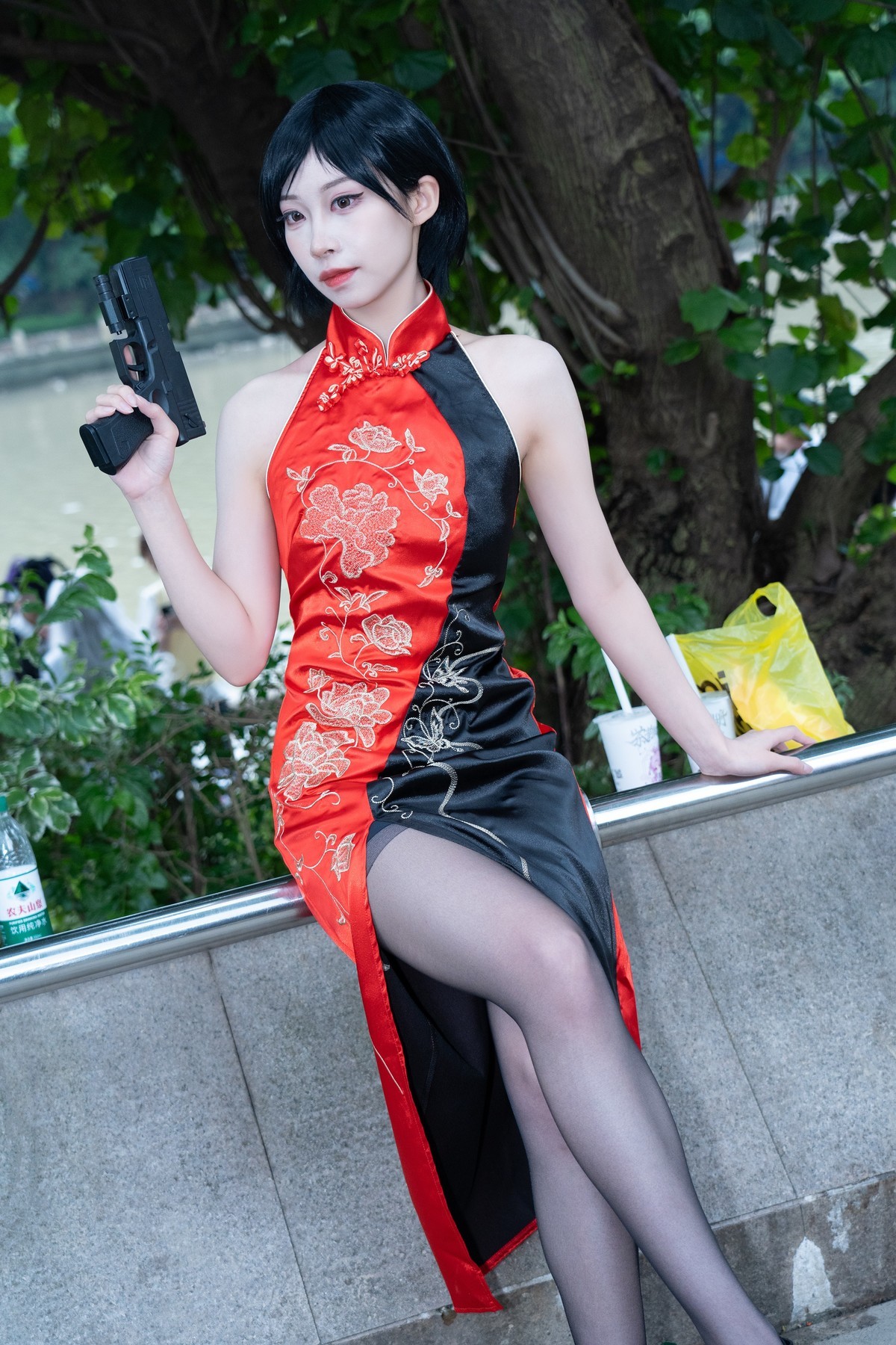 【艾达王嘿丝版】-旗袍开叉长裙