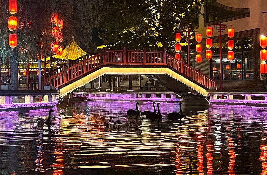 《不老松：纪实摄影》【大好河山系列报導】邯郸游摄！赤水湾古镇夜景！〔13〕黑天鵝夜