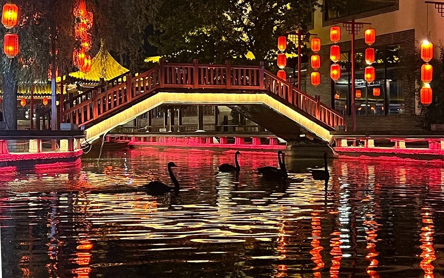 《不老松：纪实摄影》【大好河山系列报導】邯郸游摄！赤水湾古镇夜景！〔13〕黑天鵝夜