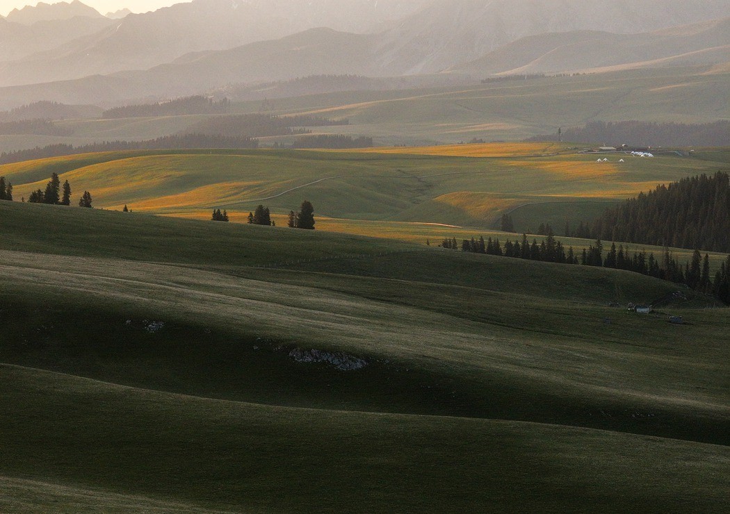 哈萨克的绿毯天边、