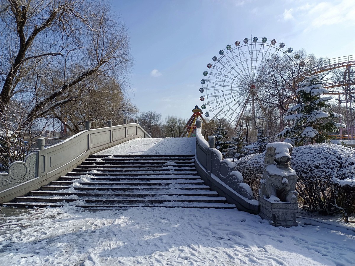 手机拍照人民公园雪景5