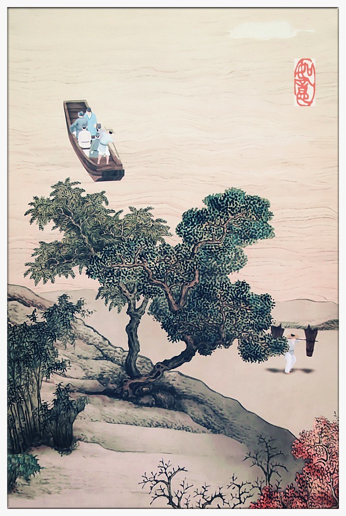 临摹古画《金陵图》