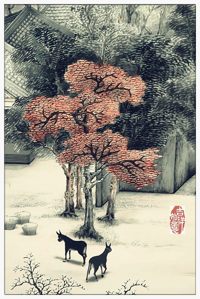 临摹古画《金陵图》