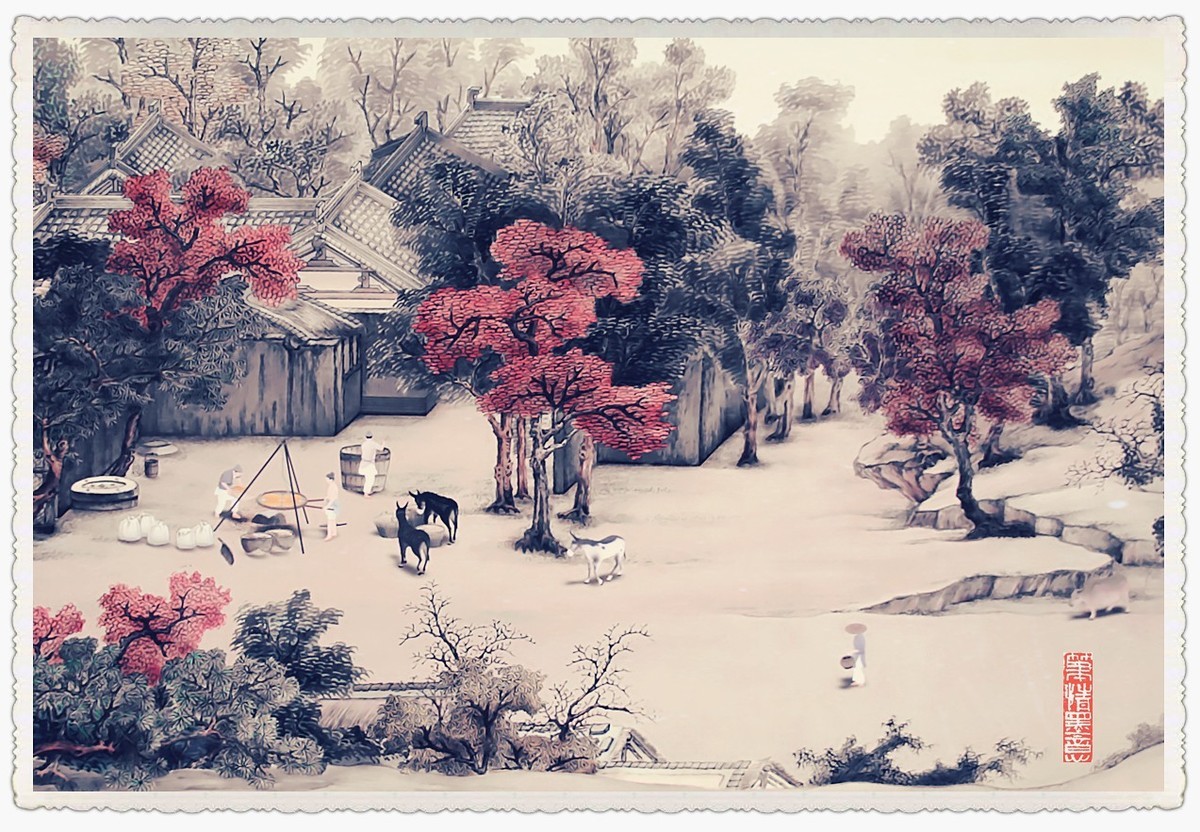 临摹古画《金陵图》