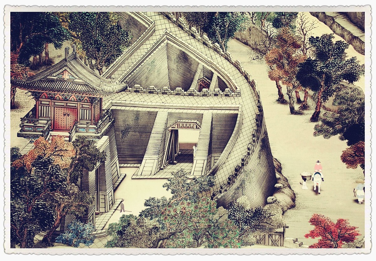 临摹古画《金陵图》