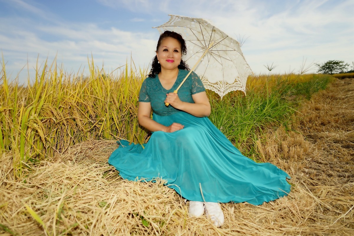 环境人像--稻田里的碟儿美女！