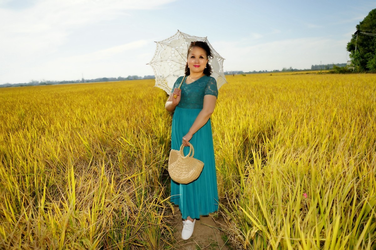 环境人像--稻田里的碟儿美女！