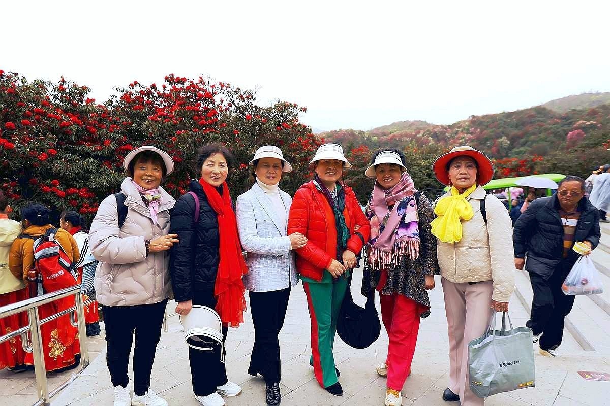 瞧——这些高兴的大妈们