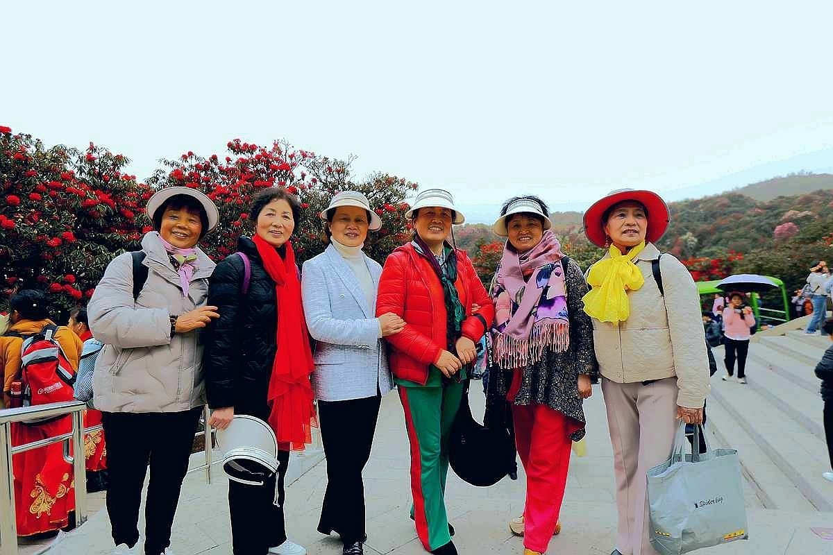 瞧——这些高兴的大妈们