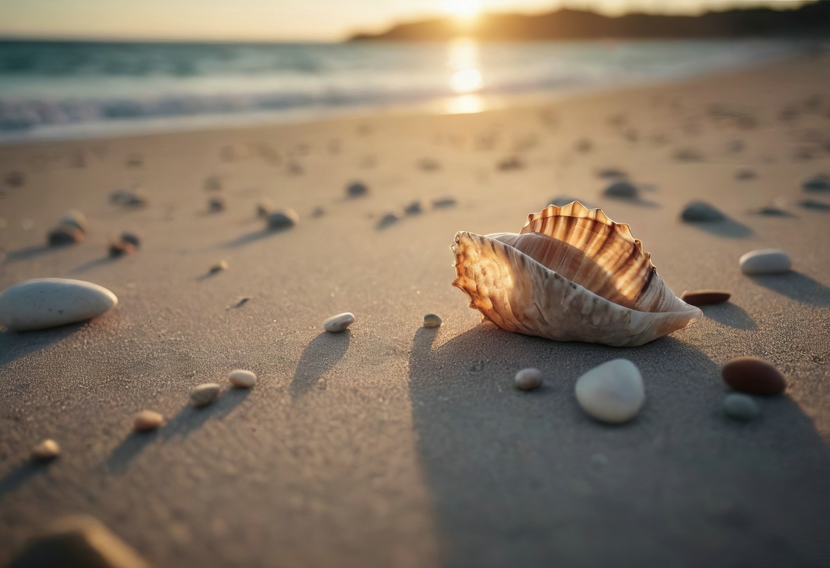 淡黄沙滩上的生命印记