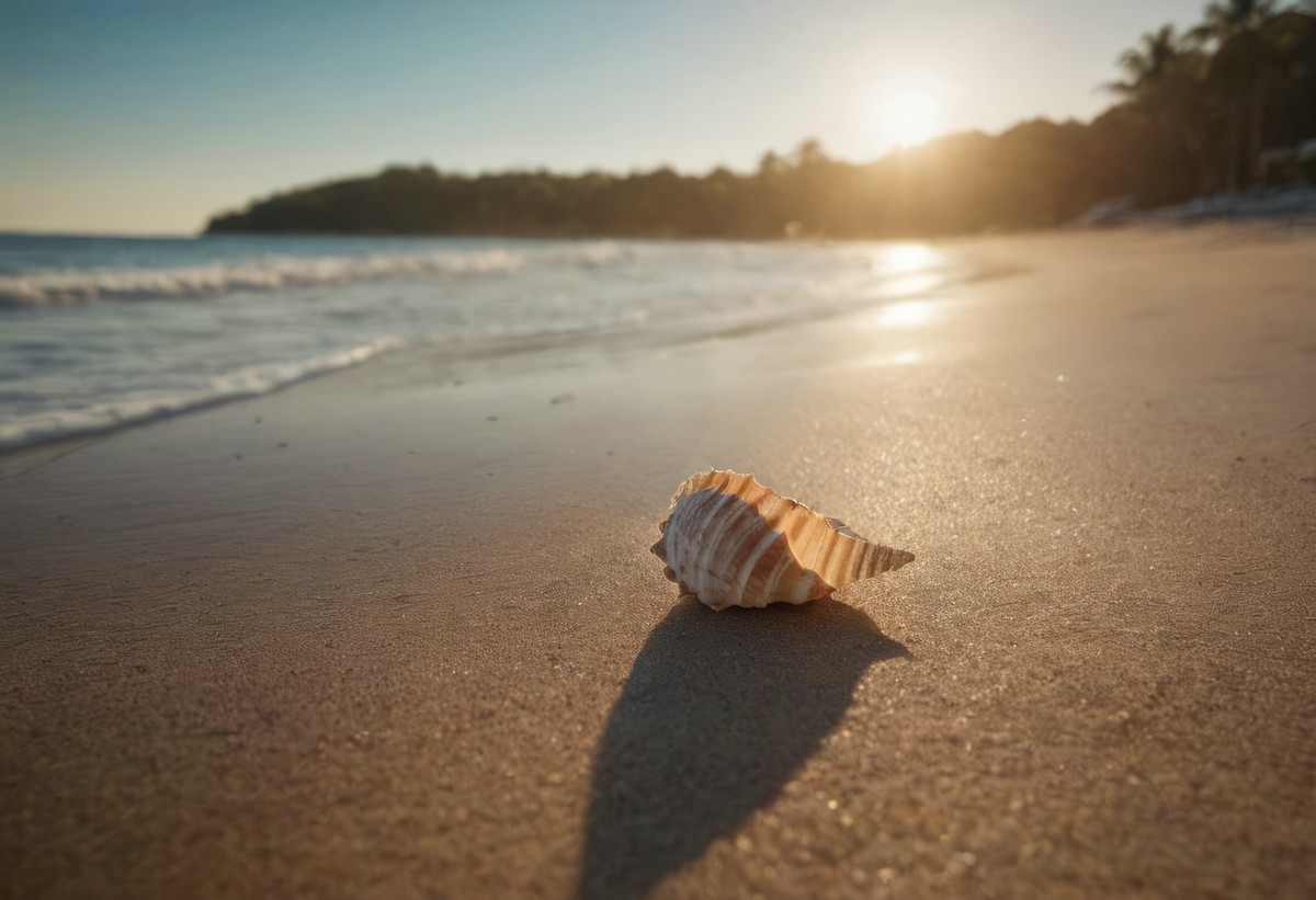 淡黄沙滩上的生命印记
