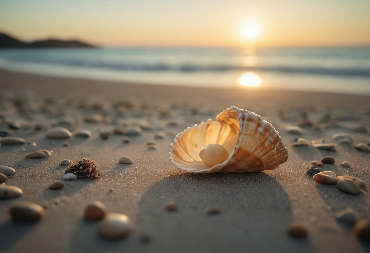 淡黄沙滩上的生命印记