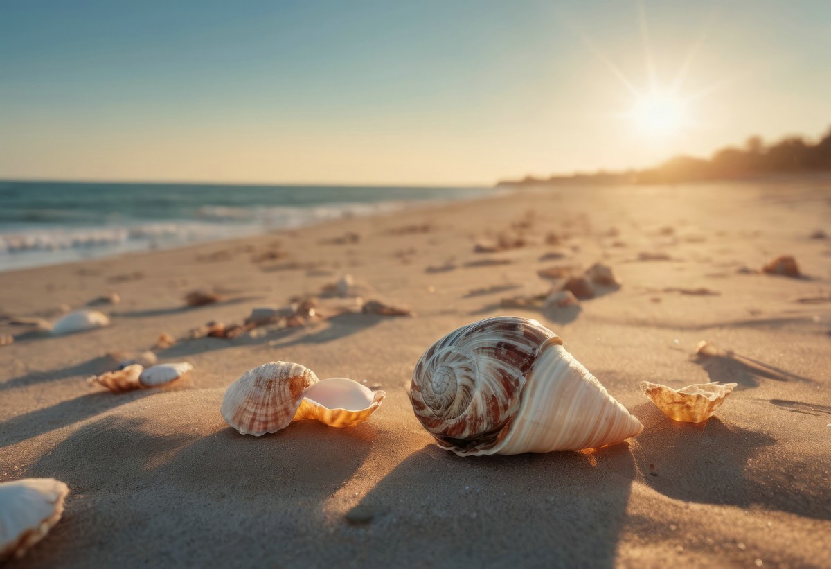 淡黄沙滩上的生命印记