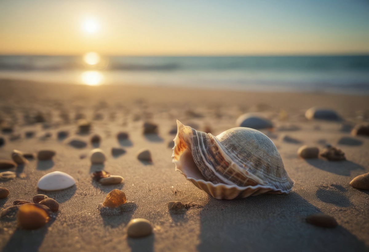 淡黄沙滩上的生命印记