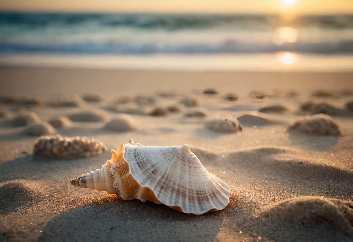 淡黄沙滩上的生命印记