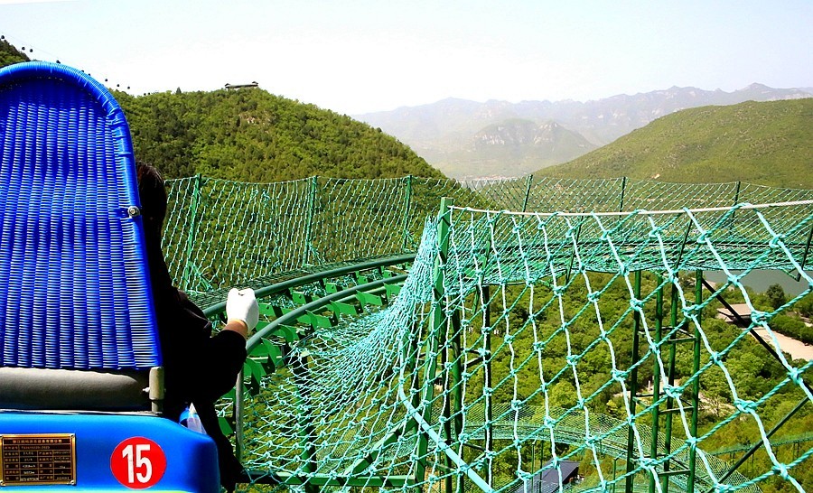 《不老松：纪实摄影》【大好河山系列报導】媧皇宫 (20)太累了！只好坐滑車而下！