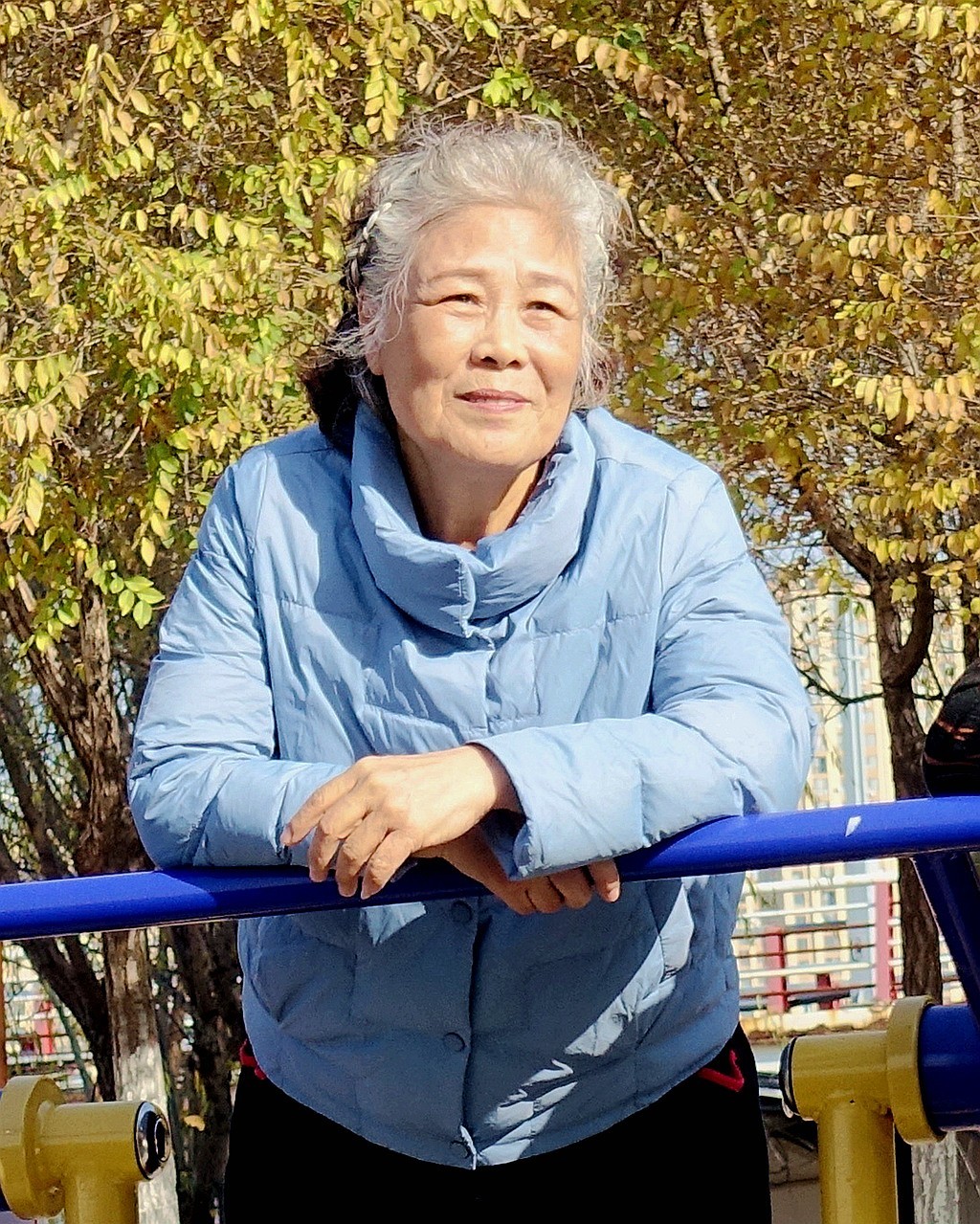 公园休闲的老太太