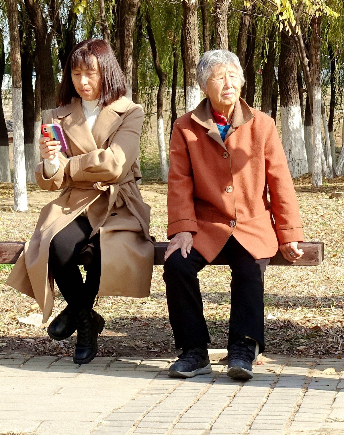 公园休闲的老太太