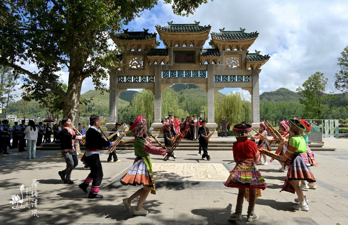 加油之城，美美安龙。第九届荷花节，民族文化巡游活动。