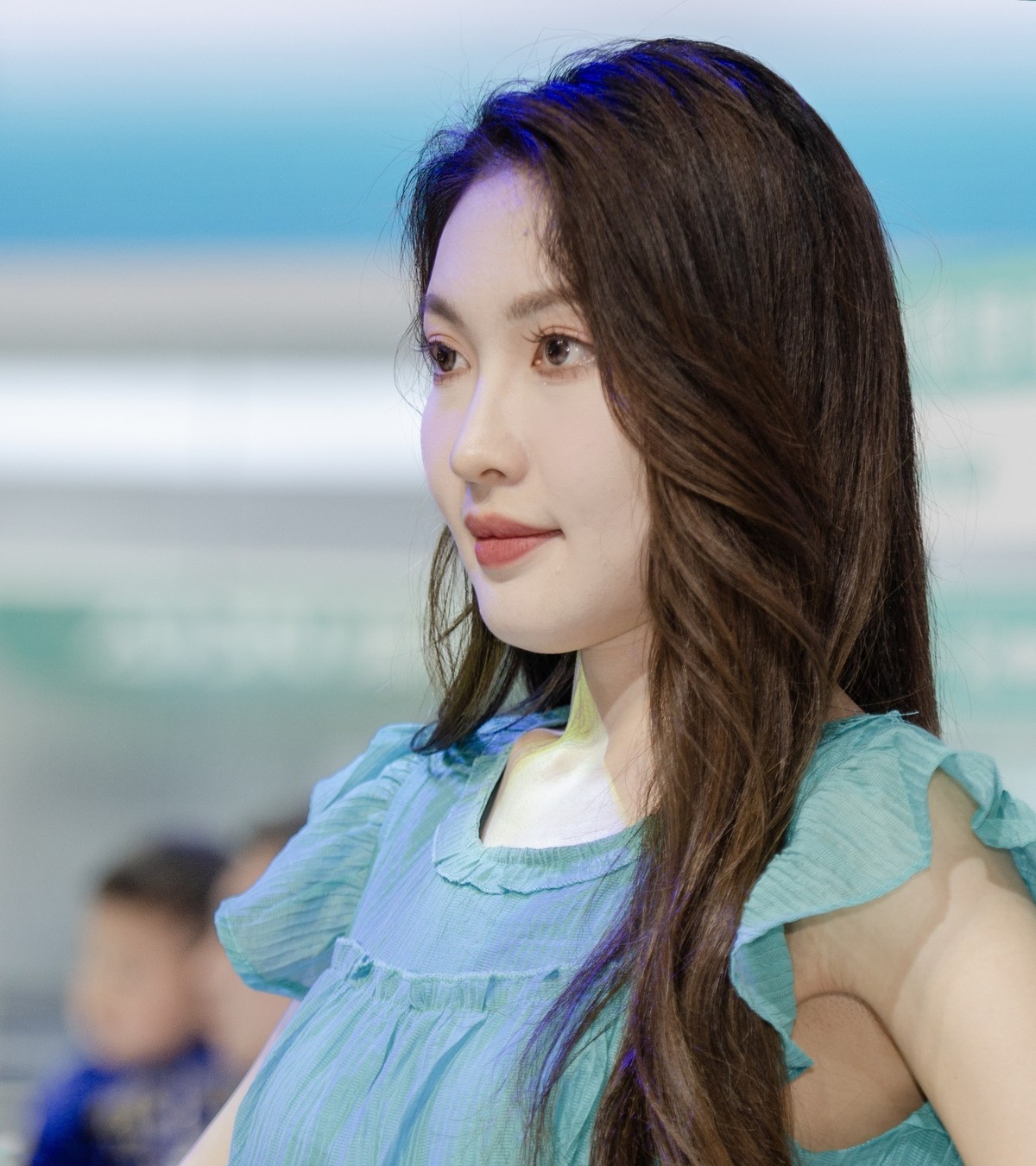 天津国际汽车交易会上的美女车模