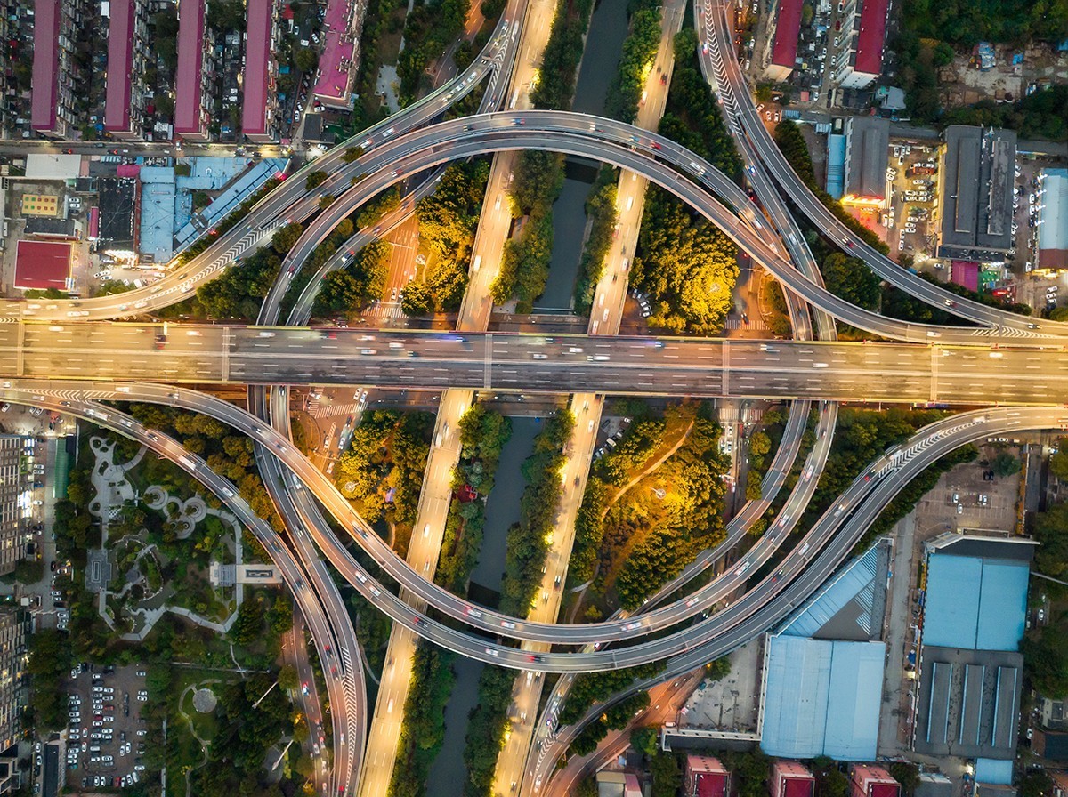 航拍中华大街立交桥