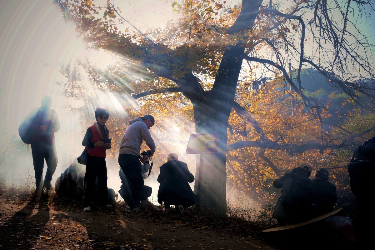 游拍初冬的小山村景色