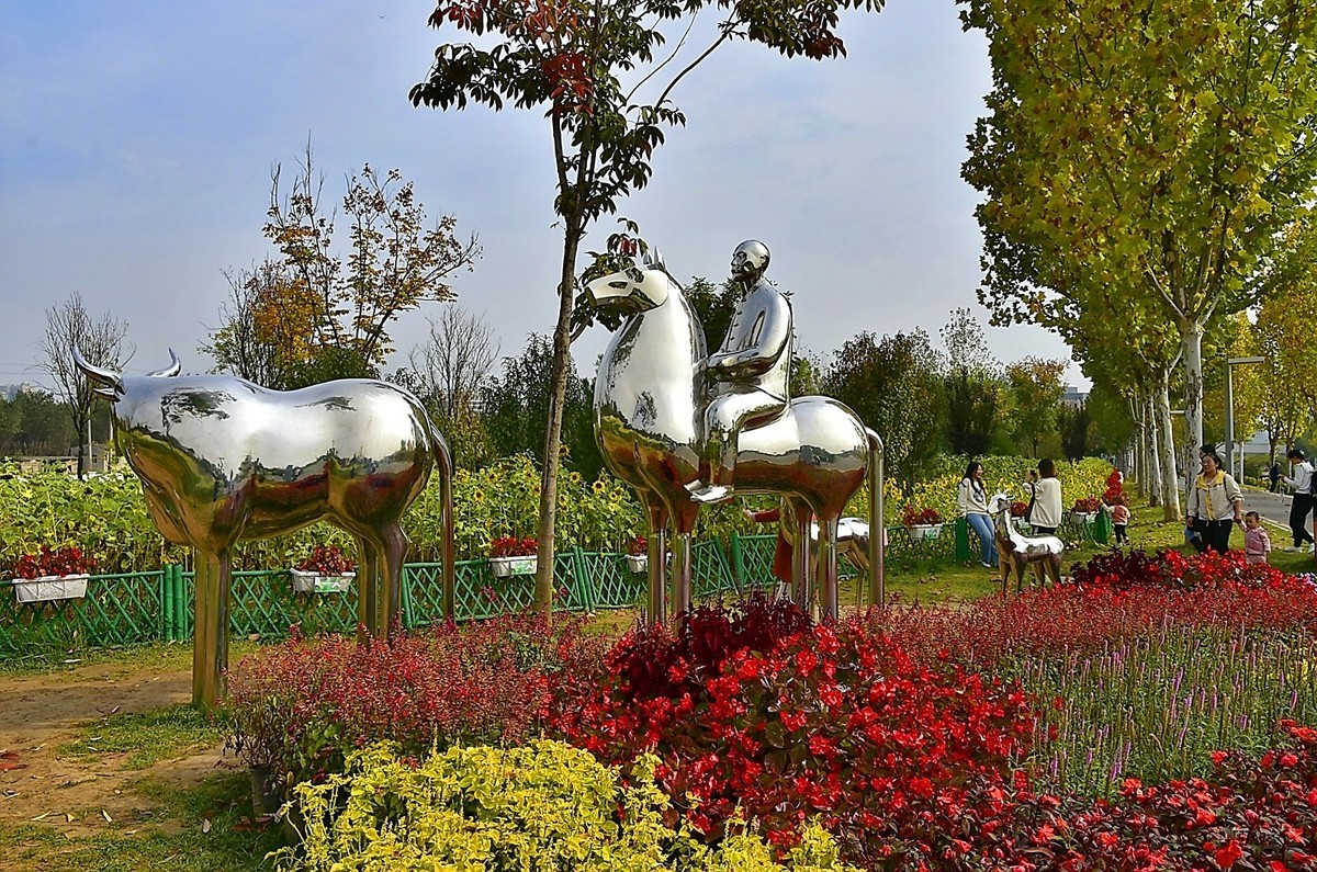 西安长安公园的秋季