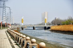 薄雾漫绕民兴河畔