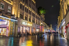 [尼康D810],雨中步行街夜景！