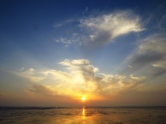 夕阳下的西炮台海滩