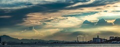 青岛第一海水浴场晚霞