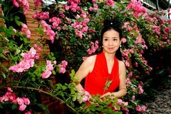 环境人像---公园花下丽人！
