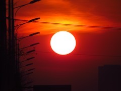 骑行路上拍夕阳