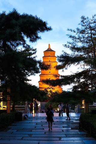  Night view of Big Wild Goose Pagoda with R5 camera
