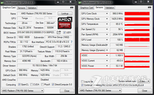 AMD Radeon R9 380简单跑分测试
