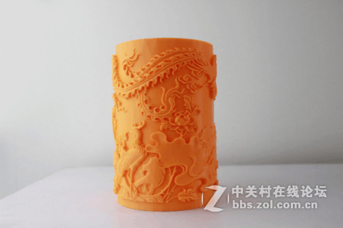 3D打印龙凤立体浮雕笔筒美翻了！