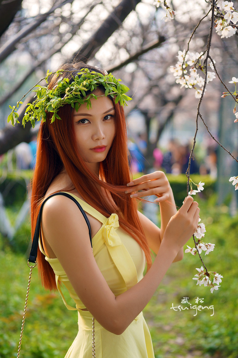 春红正浓赏花天(黄裙)-中关村在线摄影论坛