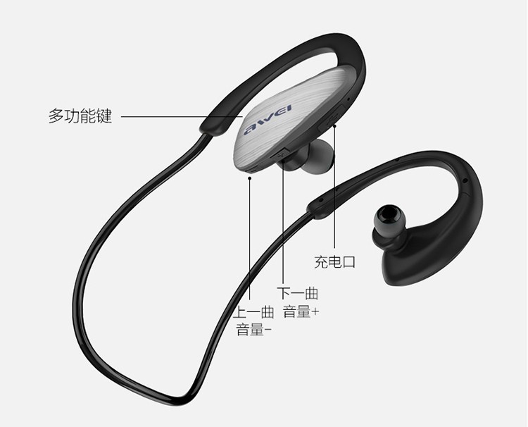 AWEI用维A885BL耳挂式运动耳机：动起来，为新的力量喝彩