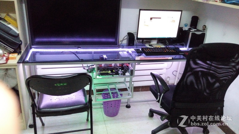 私人定制光污染机桌一体双人工作台