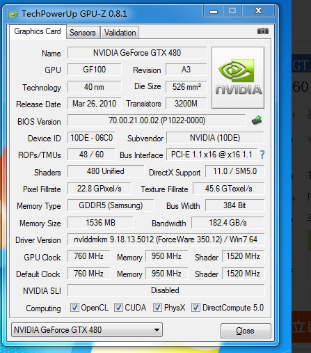 出售 影驰GTX480 骨灰版 高频板 一切正常使用 无任何暗病