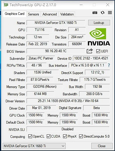 为了即将能够支持的光线追踪做准备——索泰GTX1660Ti-6GD6 X-GAMING OC入手开箱详测