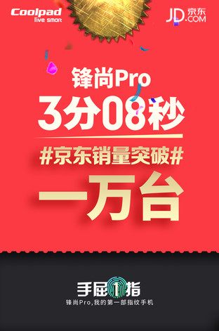 酷派锋尚Pro首批1万部售罄 预约超166万