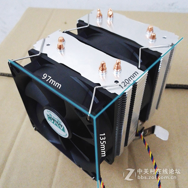 双塔4热管cpu散热器只要49.9元，散热器高13.5cm 一般机箱都可放入