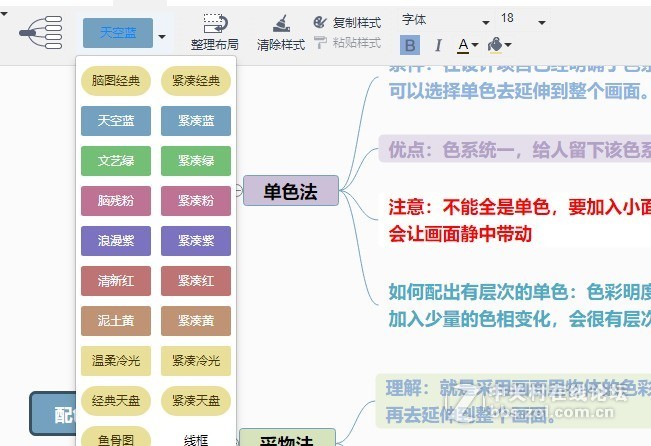 如何在计算机中绘制思维导图的操作过程分享