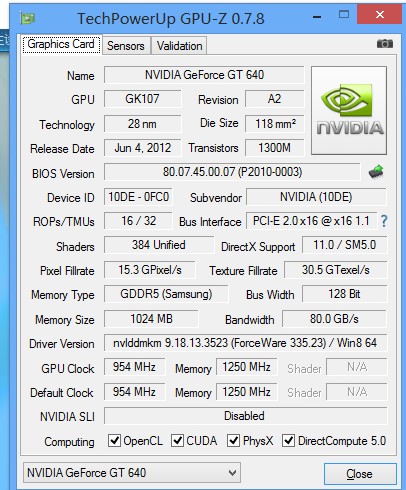NVIDIA公版GT640-1GD5 128bit 免外接供电  270包邮