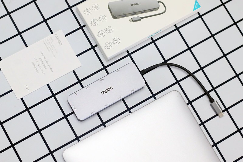 给你的轻薄本找个最佳搭档——雷柏XD200 USB-C 10口扩展坞分线转换器体验