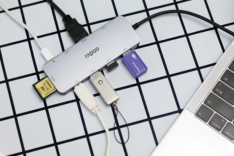 给你的轻薄本找个最佳搭档——雷柏XD200 USB-C 10口扩展坞分线转换器体验