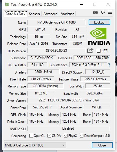 显卡是笔记本的GTX1080，为什么我鲁大师显卡跑分那么低才14万。看不懂GPU-Z，求指点！