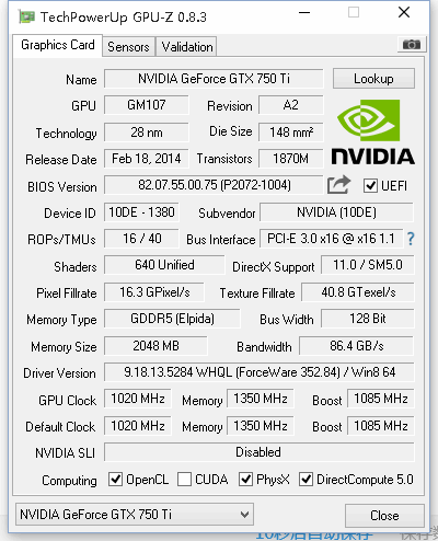 750ti在win10最新版本下不支持cuda？