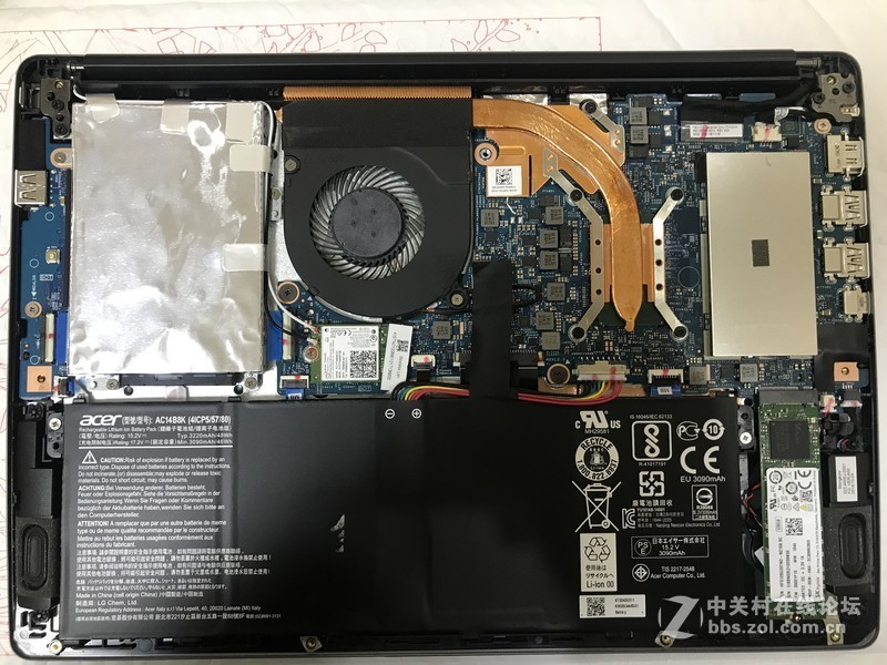 acer sf314-54G拆解，更换nvme 1.3 SSD，全网首拆